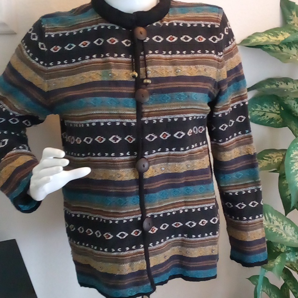 Bejeweled Tapestry Jacket - Size M